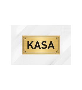 KASA YAZILI 10CM X 20 CM GOLD METAL LEVHA