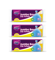 Güçlü Çöp Torbası Jumbo Boy 10'lu 80 x 110 cm Üçlü Set