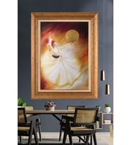 Altın Varaklı  Çerçeveli Paspartulu Tablo ndd1197 (Gold)