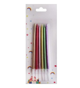 Metalik Mum Karışık Renk 6 Lı