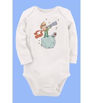 Organik Baskılı Pamuklu Unisex Bebek Body UZUNE217