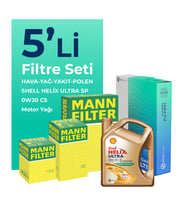 MANN Fiat Egea 1.3 Dizel Filtre Bakım Seti Shell Motor Yağlı (2019-2023) 5 Li