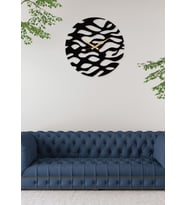 Gowpenart Waves / Dalgalar Metal Siyah Duvar Saati - Ev / Ofis Saati - Hediye Saat