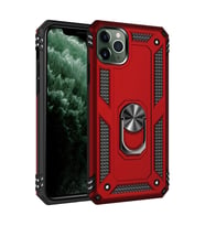 iPhone 11 Pro Kılıf Sofya Yüzüklü Silikon Kapak - Kırmızı