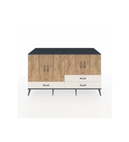 Kronos Konsol 5 Raflı 3 Çekmeceli 4 Kapaklı 176x59x99 Antrasit-Çam/Aytaşı