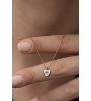 925 Ayar Minimal Kalp Kolye Kadın Gümüş Kolye