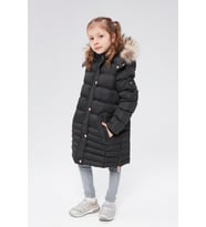 Benittokids Kız Çocuk Natürel Kürklü Kaban 51301 (Siyah)