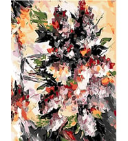 Pastel Çiçek Sayılarla Boyama Seti(50x65 cm Tuval Şasesine Gerili)