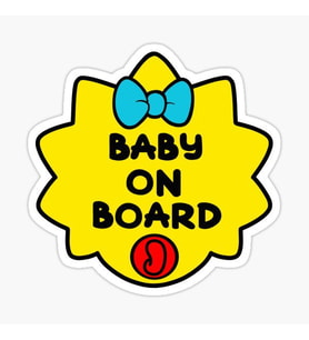 Arabada bebek var Baby On Board Sticker Yapıştırma 19CM md4