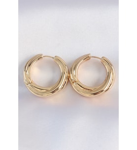 Pirinç Gold Renk Asimetrik Kıvrım Küpe 5886 - HPSBYI6640-9457