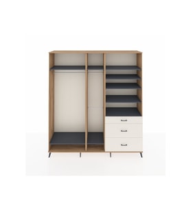 Hyperion Dolap 9 Raflı 3 Çekmeceli 3 Askılı 220x44x243 Çam-Antrasit/Aytaşı