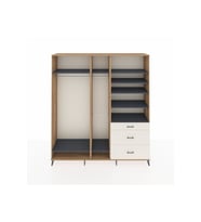 Hyperion Dolap 9 Raflı 3 Çekmeceli 3 Askılı 220x44x243 Çam-Antrasit/Aytaşı