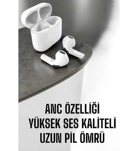 Yeni Nesil Pro Bluetooth Kulaklık Uzun Pil Ömrü Beyaz