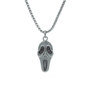 Scream - Çığlık Örme Zincir Kolye - Gümüş Kaplama - Erkek Kadın Kolye - No:1348