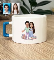 Kişiye Özel Karikatürlü Hamile Anne Adayına Hediye Lüks Fincan Anneler Günü Hediyesi