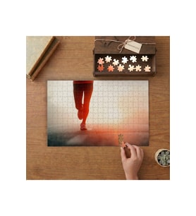 Dumanlı Yolda Spor Tasarımı 240 parça Ahşap Puzzle Ahşap Kutuda MP00527