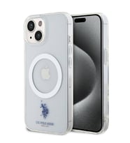 Apple iPhone 15 Uyumlu Kılıf U.S. Polo Assn. Orjinal Lisanslı M-safe Şarj Özellikli Transparan Tasarım Kapak (Renksiz)