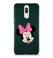 Huawei Mate 10 Lite Soft Premier Kapak Minnie Mouse-C Tasarımlı Silikon Kılıf - Yeşil (Şeffaf)