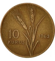 10 kuruş 1963 yılı koleksiyon madeni para