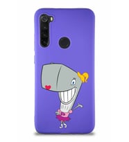 Xiaomi Redmi Note 8 Soft Premier Kapak Pearl Yengeç Tasarımlı Silikon Kılıf - Mor (Şeffaf)