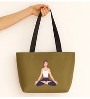 Yoga Tasarım-2 Mat Saten Çanta (Haki)