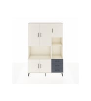 Arges Dolap 9 Raflı 3 Çekmeceli 5 Kapaklı 132x30x195 Aytaşı-Aytaşı/Antrasit