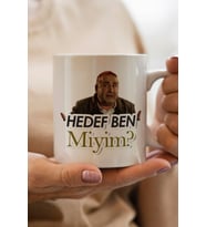 Kolpaçino Baskılı Hedef Ben Miyim? Yazılı Kupa Bardak (Beyaz)