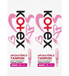 Kotex Aplikatörlü Tampon Süper 16 Lı Set (2PK*8)