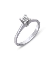 0.06 Ct. Kare Tektaş Pırlanta Yüzük