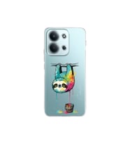 Xiaomi Redmi 15C 4G ile Uyumlu Splash Tembel Hayvan Tasarımlı Şeffaf Silikon Kılıf