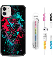 Apple iPhone 11 12 13 Mini Kılıf Kablo Koruma Spiral Silikon Down 1719