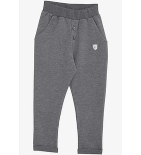 Breeze Girls & Boys Erkek Bebek Alt Düğme Aksesuarlı Armalı Cepli 9 Ay-3 Yaş, Koyu Gri Melanj