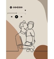 35x50 kişiye özel spotify barkodlu kanvas tablo (Kahverengi Açık)