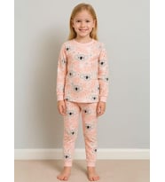 Kız Çocuk Koala Baskılı Pamuklu Pijama Takımı (Somon)