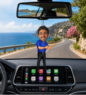 Kişiye Özel Karikatürlü Dikiz Aynası Anahtarlık – Fotoğraftan Mini Karakter Tasarımı Erkek