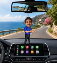 Kişiye Özel Karikatürlü Dikiz Aynası Anahtarlık – Fotoğraftan Mini Karakter Tasarımı Erkek