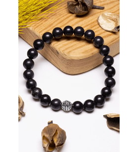 Sertifikalı Aaa+ Kalite Shungite - Şungit Taşı Bileklik - Gümüş Aparatlı (Çok Renkli)
