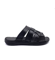 Ayakkabımood 3512 Confort Deri Siyah Erkek Terlik