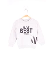 Toontoy Erkek Çocuk Çizgili Cepli Sweatshirt ( Gri-Melanj)