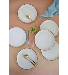 Tarçın Renkli Modern Servis Tabağı 24cm 6'lı Set