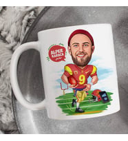 Kişiye Özel Amerikan Futbolcusu Erkek Karikatürlü Bardak