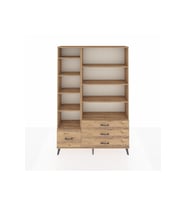 Arges Gardrop 9 Raflı 4 Çekmeceli  132x30x195 Çam-Çam