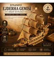 Ejderha Gemisi Ahşap Maket Seti – DIY 3D Puzzle Yelkenli Gemi Koleksiyoner Modeli 823 Parça
