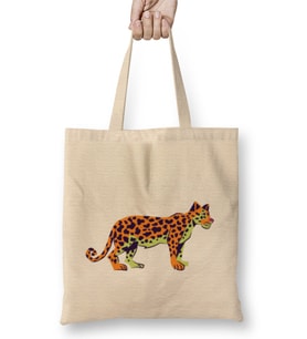 Leopard Cute Animals Art Bez Çanta Uzun Saplı