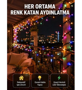 5 Metre Şeffaf Kablo Led Peri Işığı 50 Ampullü Dekoratif Led Yeni Nesil
