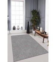 Gri Sade Desensiz Kaymaz Tabanlı Dekoratif Halı RV199 - 100 x 160 cm