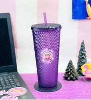 Bu Işıltılı Hayatı Ben Seçtim Star Sky Kristal Desenli Pipetli Bardak 750Ml Mor