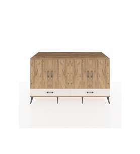 Kronos Konsol 6 Raflı 2 Çekmeceli 4 Kapaklı 176x59x99 Çam-Çam/Aytaşı
