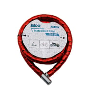 TÜP ANAHTARLI METAL KAFA ÇELİK MOTOR - BİSİKLET KİLİT SİLİNDİRİK SPİRAL KİLİT KIRMIZI KILIF22MM X 200CM (4915) GO-53-vice/(1395) 02366