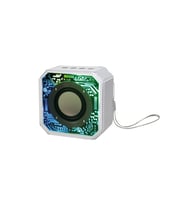 RGB LED Işıklı Taşınabilir Kablosuz Hoparlör Profesyonel Mini Speaker Askı İpli Şarjlı (Beyaz)
